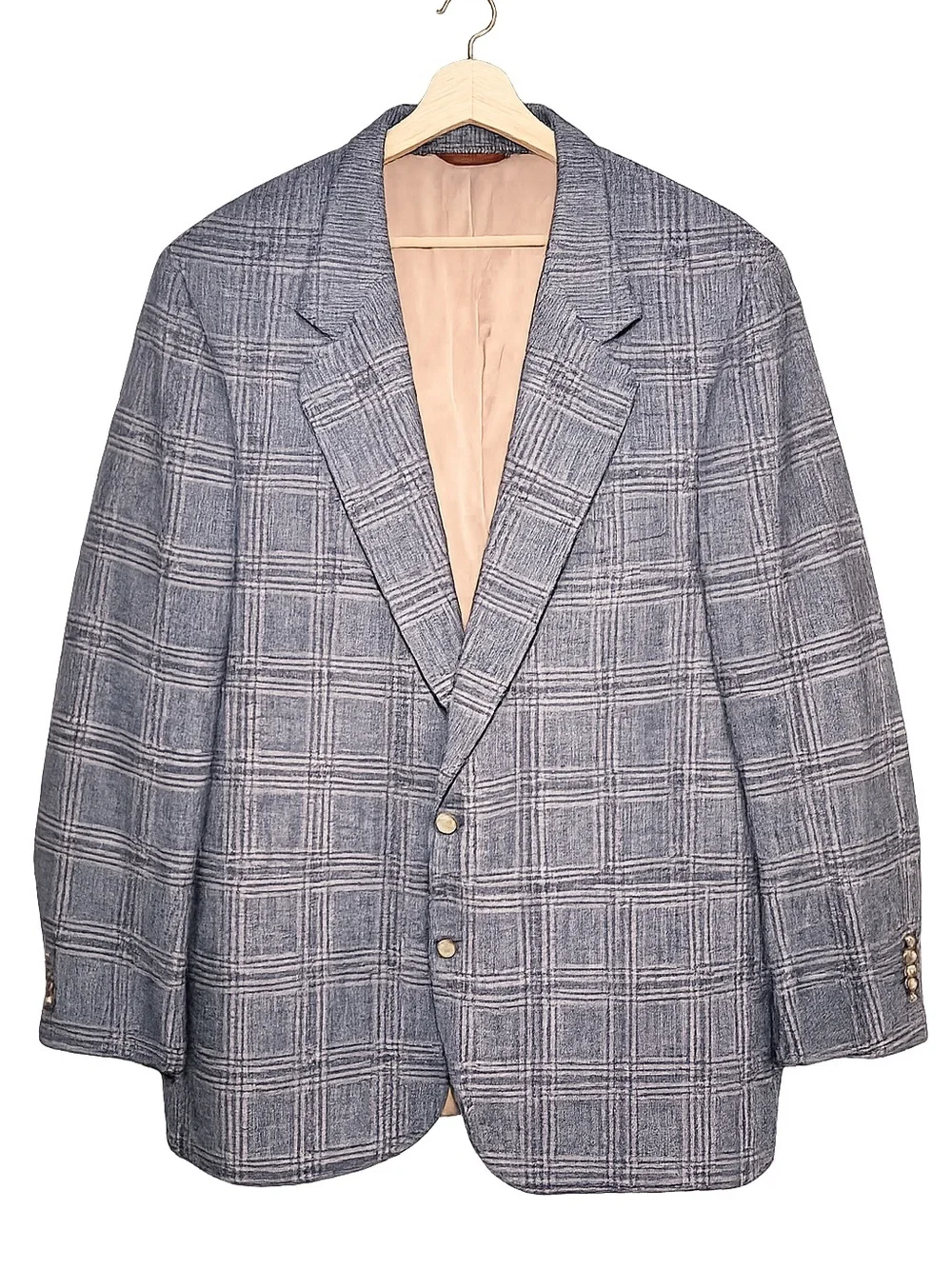 Nordstrom 100% Camel Hair Gray Glen Plaid Blazer | Luxury Men's Sport Coat